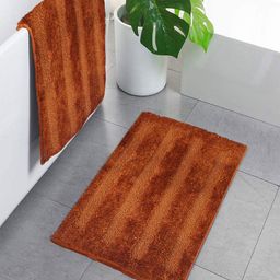 LUXEHOME INTERNATIONAL Set of 2 Brown Striped Anti-Skid Doormats-picture-28