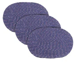 Kuber Industries 3Pcs Blue Woven-Design Doormats image 2