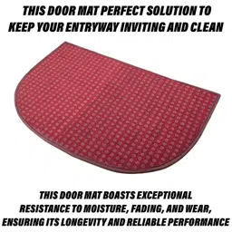Kuber Industries Blue & Maroon 3 Pcs Self-Design Anti Skid Woolen Door Mats image 5