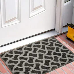 Kuber Industries Set Of 3 Self-Design Velvet Anti-Skid Doormats image 3