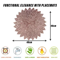 Kuber Industries Copper Toned 6 Pcs Table Placemats image 4