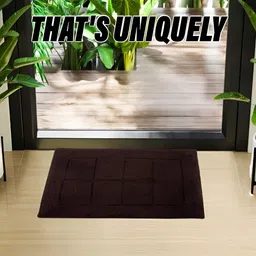 Kuber Industries Brown Checked Cotton Doormat image 3