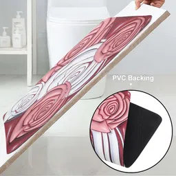 Dakshya Industries Maroon & White 3D Printed Anti-Slip Doormat image 2