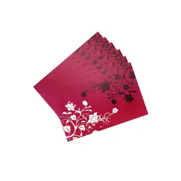 Dakshya Industries Purple & Black 6 Pieces Floral Printed Rectangular Table Placemats image 3