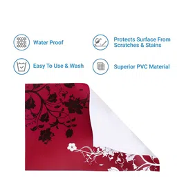 Dakshya Industries Purple & Black 6 Pieces Floral Printed Rectangular Table Placemats image 5