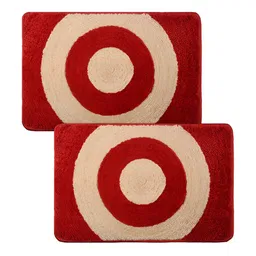 Kuber Industries Red & Beige 2-Pcs Cotton Doormats image 2
