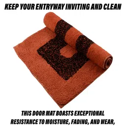 Kuber Industries 2 Pieces Orange-Colored & Black Square Reversible Door Mat image 5