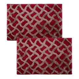 Kuber Industries Maroon Self-Designed Doormat image 3