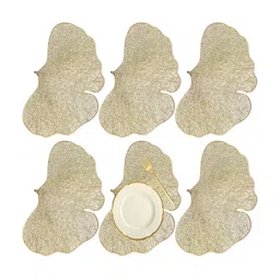 Kuber Industries Gold Toned 6 Pcs Butterfly Shaped Table Placemats image 4