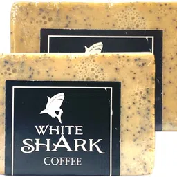 white shark Coffee Scrub Handmade Bathing Soap, 3x100g image 2