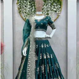 dhrishutextile Embroidered Semi Stitched Lehenga Choli image 3