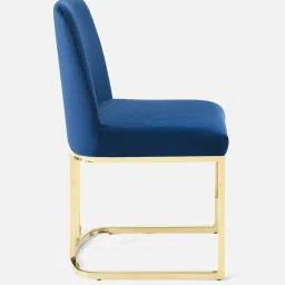 casacraft from pepperfry Dua Fabric Cantilever Chair In Blue & Gold Colour image 4