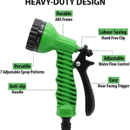 silencio 7 Pattern High Pressure Garden Hose Nozzle Water Spray Gun 0.1 L Hose-end Sprayer image 5