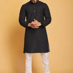 vishesta Men Self Design Cotton Rayon Straight Kurta-picture-22