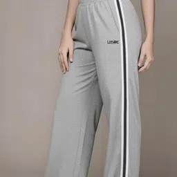 lothric Women Striped Grey Track Pants image 1