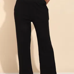 alan jones Women Relaxed Red Cotton Blend Trousers-picture-12