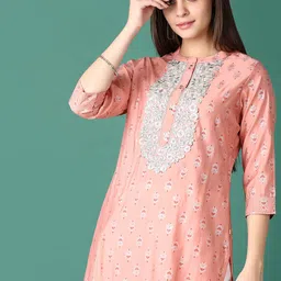 v-mart Women Printed Pure Cotton A-line Kurta-picture-10