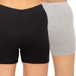 adira Pack of 2 Solid Women Multicolor Night Shorts image 2