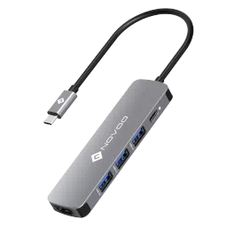 Novoo 5-in-1 USB 3.0 Type C to USB 3.0 Type A, HDMI Type A, USB Type C USB Hub (100 Watt Power Delivery, Grey)-picture-27