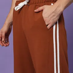 dogman Mens Striped Regular Fit Brown Casual Pajama. Men Pyjama image 4