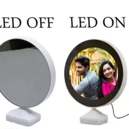 vsmd Personalized Round-Shaped Magic Mirror Photo Frame – Customized Gift for Special 8 inch Magic Mirror image 3