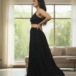 farden Women Relaxed Black Georgette Trousers image 3