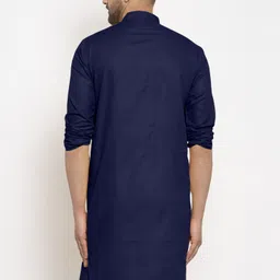 madhav mishri Men Solid Cotton Blend Straight Kurta image 2