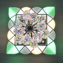 swanart Dynamic Crystal Blossom Chandelier with Moving Multi-Color Square Lights Chandelier Ceiling Lamp image 4