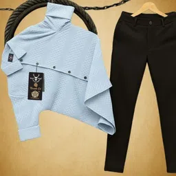 black deer Men Cotton Blend Shirt Pant Set image 1