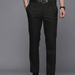 raymond Men Slim Fit Black Viscose Rayon Trousers-picture-37
