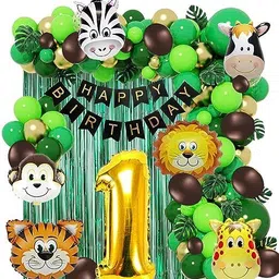 groovy dudz Solid 1st Birthday Decoration Jungle Theme Balloon-picture-14