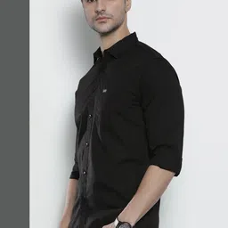the indian garage co. Men Slim Fit Solid Spread Collar Casual Shirt-picture-27