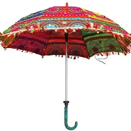 raga plus Embroidery Rajasthani Handicraft Multicolour Umbrella for Marriage Decorations Umbrella-picture-22