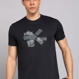 hrx by hrithik roshan Men Graphic Print Round Neck Polyester Black T-Shirt-picture-11