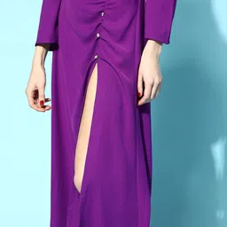 sassafras Women Solid A-line Purple Skirt image 5