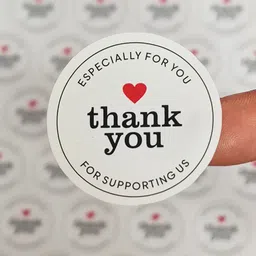 rsb hub 3.8 cm Vinyl , Water Resistant Thank You Round Polyethylene Terephthalate Self Adhesive Sticker-picture-27