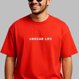 urgear Men Printed Round Neck Cotton Blend Red T-Shirt-picture-28