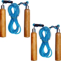 resh (Pack of 2 Pcs) Blue Wooden Freestyle Skipping Rope-picture-22