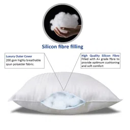 clouddio from pepperfry Cumulus Fibre 27x16 White Pillow (Set of 2) image 4