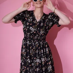 honky tonky Women Fit and Flare Black Maxi/Full Length Dress image 2