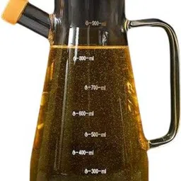 femora 900 ml Borosilicate and Bamboo Lid Oil Dispenser & Stoppers Bottle with Handle, 900 ML Cooking Oil Dispenser-picture-22
