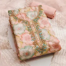 SHADOW & SAINING Embroidered Organza Unstitched Dress Material-picture-28