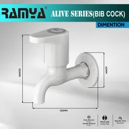 ramya Ailve Bib Cock Tap PTMT Heavy Plastic Faucet With Flange Superior Plastic Heavy Duty Bib Tap Faucet image 3