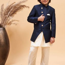 VASTRAMAY Boys Angrakha Style Indo Western Sherwani-picture-20