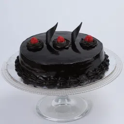 Red Roses Vase & Truffle Cake Combo image 5