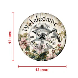 olive tree Well Come 12 Inches Classic Wooden Clock image 3