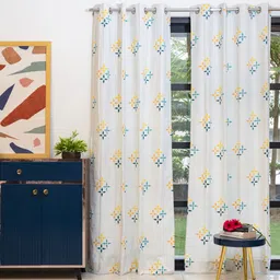 urban space 152 cm (5 ft) Cotton Room Darkening Window Curtain (Pack Of 2) image 2