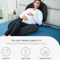 winx ultra soft C shaped Polyester Fibre Solid Pregnancy Pillow Pack of 1 image 2