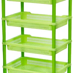 maxwell Plastic 4 Tyre Multipurpose Stand Rack Vegetables for Kitchen & Office Use Plastic Fruit & Vegetable Basket-picture-10