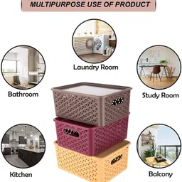 renis Plastic SMALL size Multipurpose Solitaire basket Storage Basket image 3